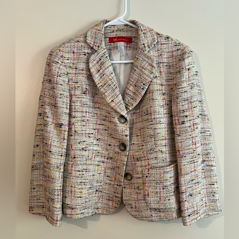 Anne Klein Mutlicolor Tweed Blazer - Preppy and Colorful